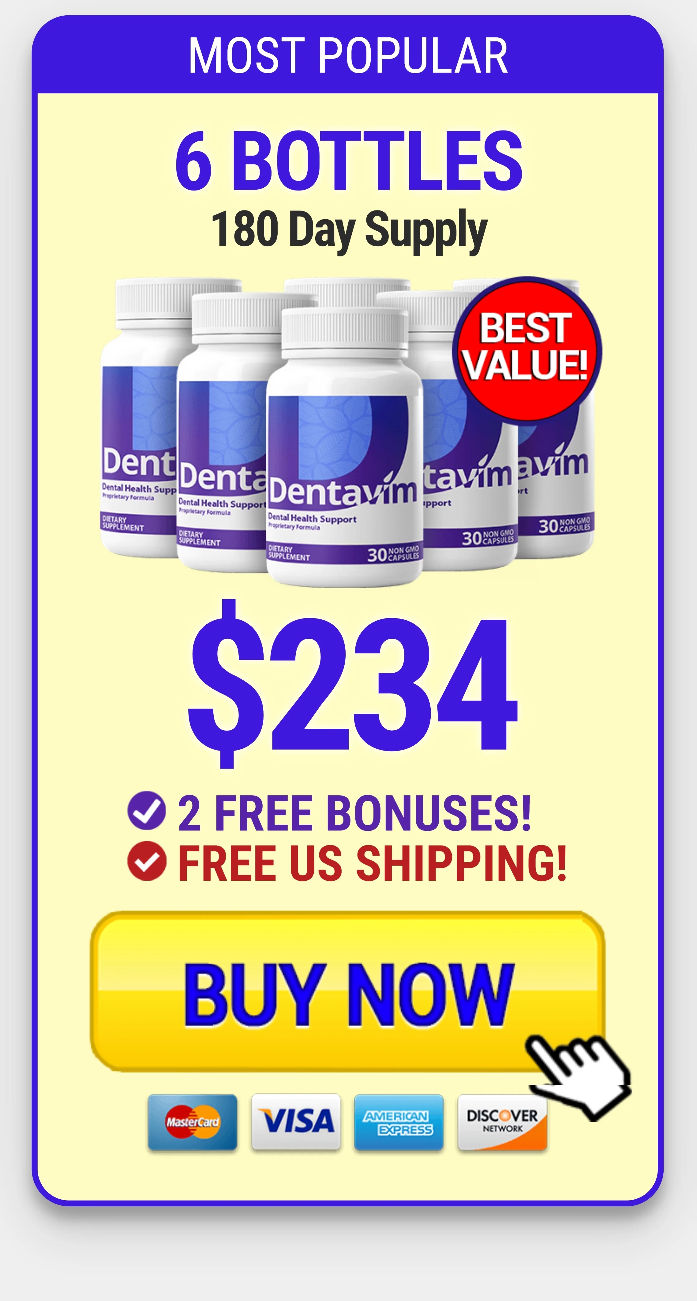 Dentavim™ 6 bottles pricing